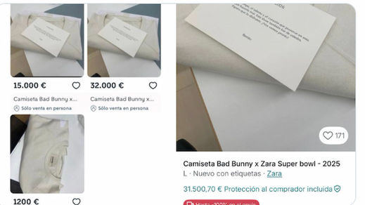 Subasta con las camisetas de Bad Bunny