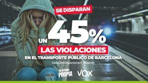 Vox se queja de que Metro de Barcelona censura una campaña suya sobre violaciones en el suburbano