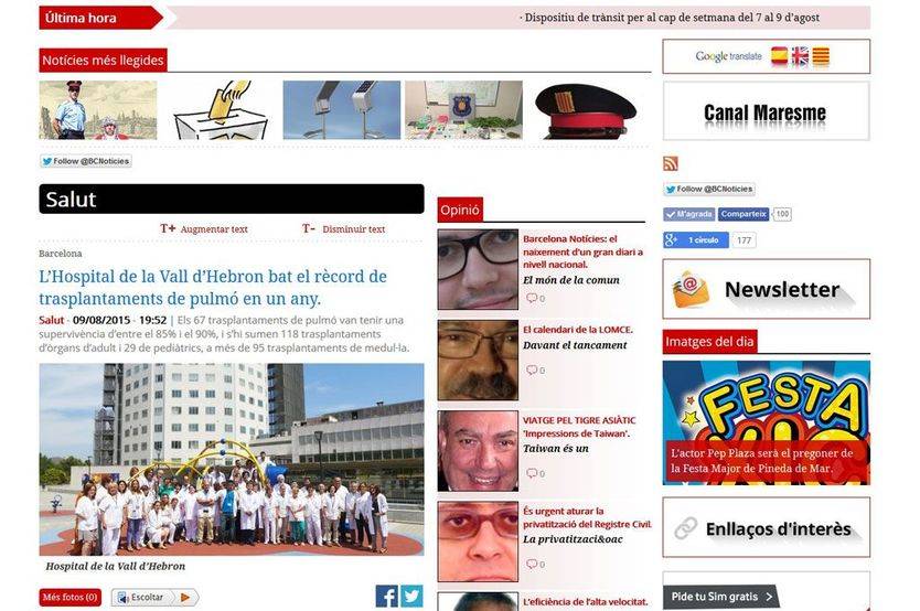 El Grupo GN y el buscador Més Barcelona estrenan el portal Barcelona Notícies
