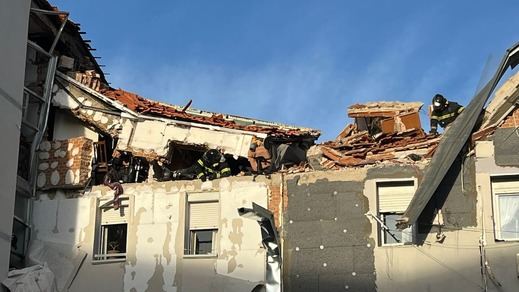 Edificio afectado por la explosión de gas