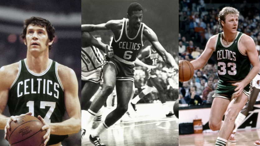 John Havlicek, Bill Russell y Larry Bird