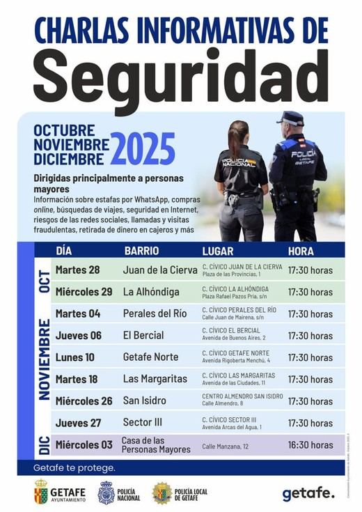 Cartel de las charlas de seguridad