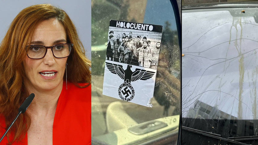Mónica García y su coche vandalizado