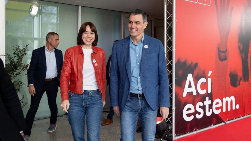 Diana Morant, ministra de Ciencia y Pedro Sánchez, presidente del Gobierno
