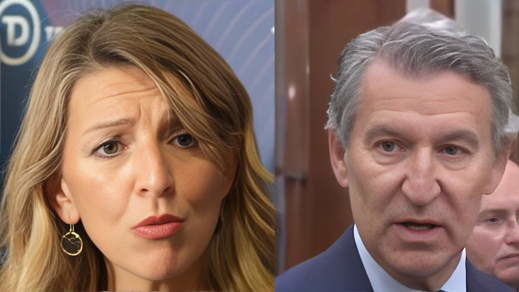 Yolanda Díaz, vicepresidenta segunda y Alberto Núñez Feijóo, líder del PP