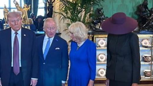 Donald y Melania Trump con Carlos III y Camila durante la visita oficial