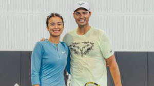 Alexandra Eala, tenista filipina y Rafa Nadal, ex tenista español