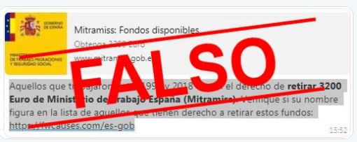 Moncloa alerta de un falso WhatsApp