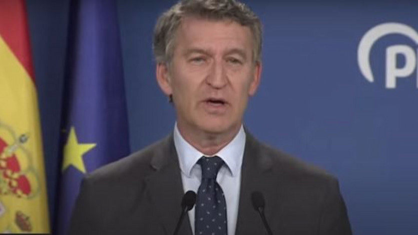 Alberto Núñez Feijóo, durante su comparecencia
