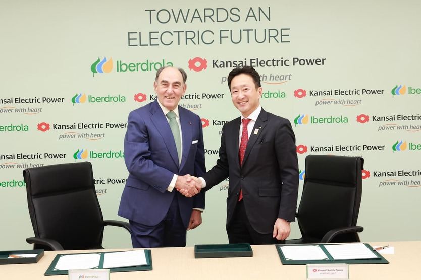 Ignacio Galán, presidente de Iberdrola, y Toru Kuwahara, vicepresidente ejecutivo de Kansai