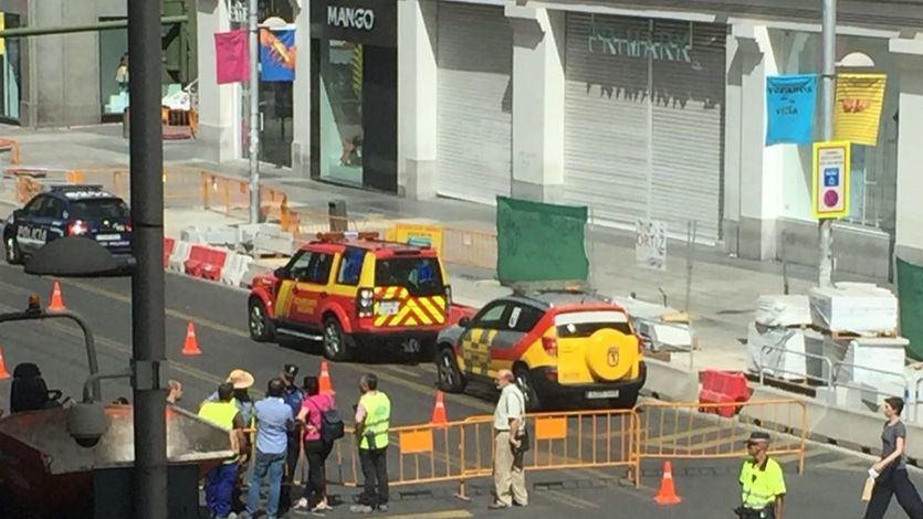 Gran Via cortada por escape de gas