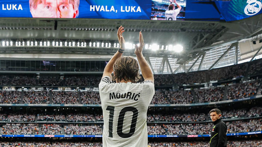 Momento de la despedida de Modric