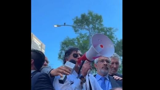 La protesta en la que participó Gustavo Petro