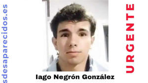 Piden colaboración para localizar al joven Iago Negrón (19 años), desaparecido en Madrid