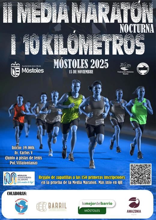 Cartel de la II Media Maratón Nocturna Ciudad de Móstoles