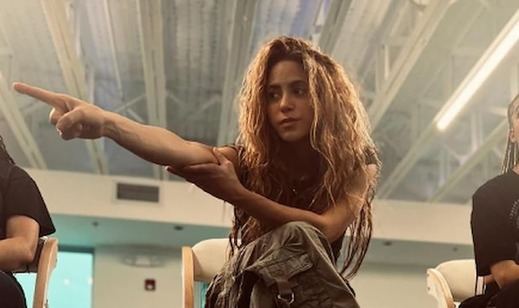 Shakira ensayando para su gira