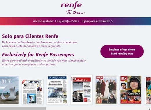 Renfe ofrecerá un servicio de Kiosco Digital a los viajeros de los trenes AVE, Avlo, Alvia, Euromed e Intercity
