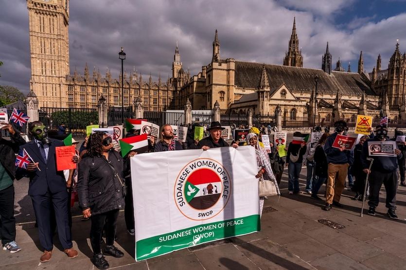 Manifestaciones en Londres contra el uso de armas químicas en Sudán