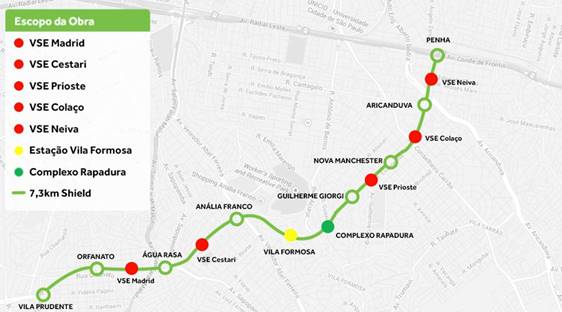 Sacyr inicia las obras de la Línea 2 del Metro de Sâo Paulo (Brasil)