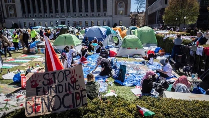 Acampada de estudiantes a favor de la población civil de Gaza