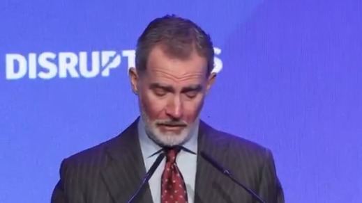 El rey Felipe, con el rostro quemado