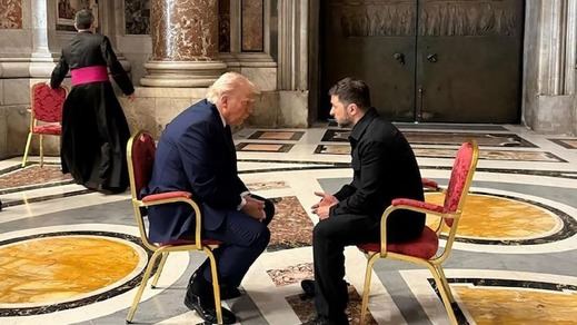 El encuentro Trump-Zelensky en el Vaticano, antes del funeral  del Papa