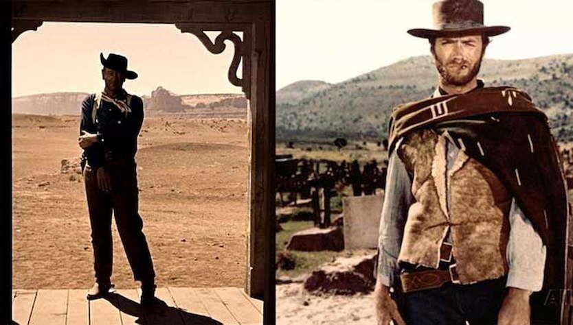 John Wayne (Centauros del desierto) y Clint Eastwood Dos clásicos del Western