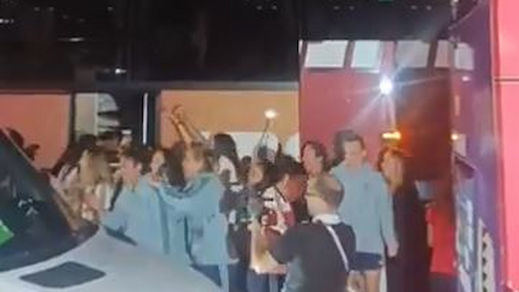 Jugadoras de la selección española celebrando la victoria contra Alemania