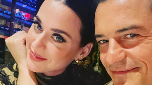Katy Perry, cantante estadounidense y Orlando Bloom, actor británico
