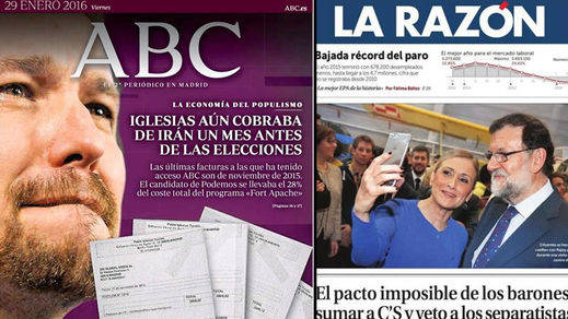 La cabeza de Rajoy, el eterno Felipe y el sueldo iraní de Pablo Iglesias, protagonistas en los kioscos de hoy
