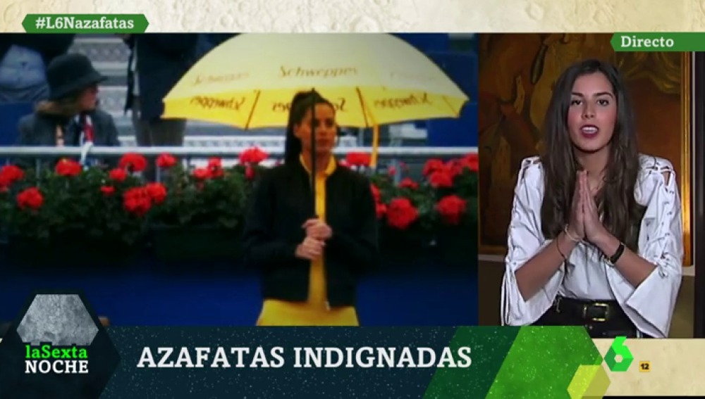La azafata que ganó el pulso al sexismo del torneo Godó relata su tortura: 'Bajo la lluvia y con un paraguas, cerrado, en la mano'