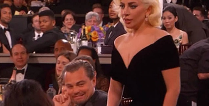 DiCaprio explica su mueca a Lady Gaga en la gala de los Globos de Oro