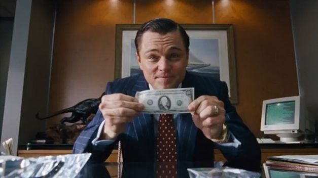Leonardo Di Caprio en El Lobo de Wall Street