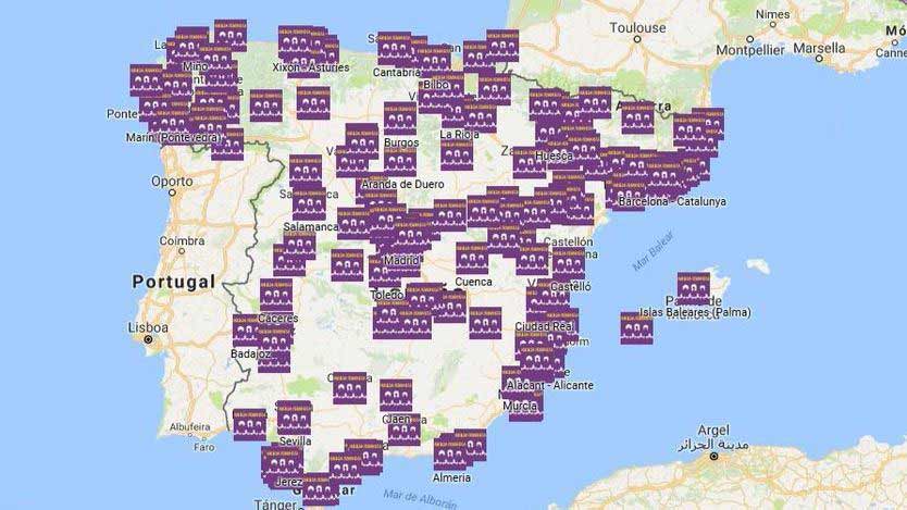 Mapa de las manifestaciones convocadas en las ciudades españolas ...
