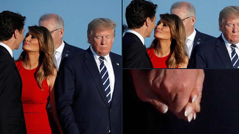 El comentado beso entre Melania Trump y el primer ministro de Canadá