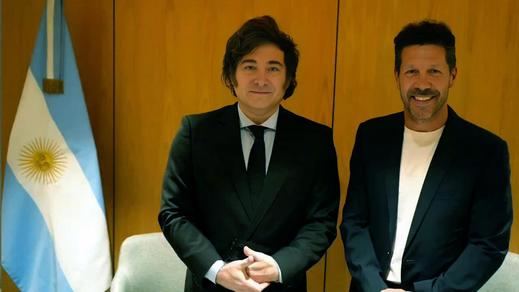 Javier Milei y Diego Simeone