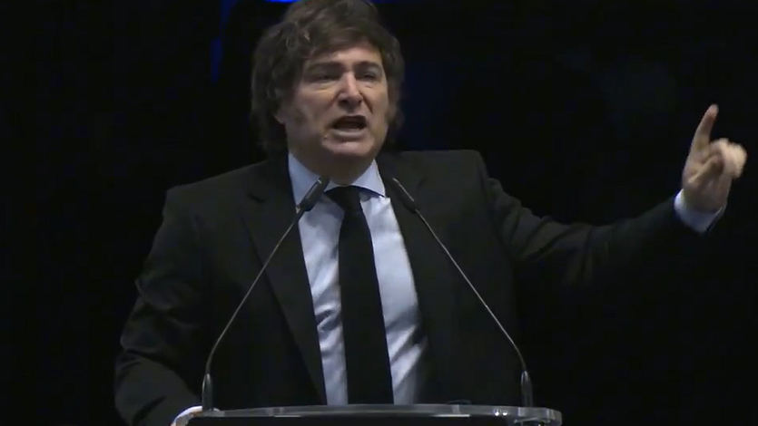 Javier Milei, en el acto en España
