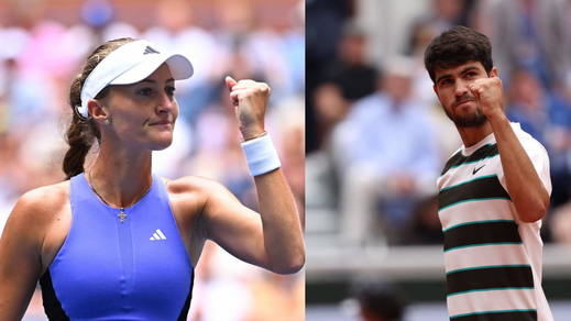 Kristina Mladenovic y Carlos Alcaraz, tenistas profesionales