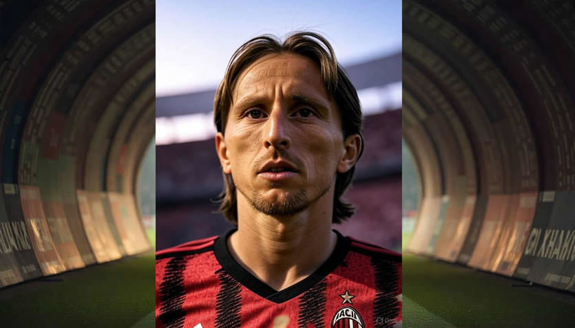 Luka Modric, recreado por IA con la camiseta del AC MIlan