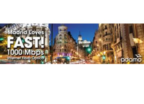 Madrid ya navega con los 1.000 Mbps de Fibra FAST! de ADAMO