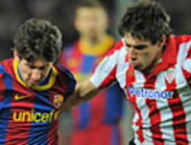 Los 'leones' hacen sufrir al Barça pero un zarpazo de 'Supermessi' deja los tres puntos en el Nou Camp (2-1)