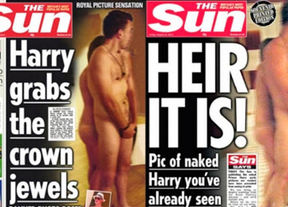 'The Sun' usa a su becaria al recrear el desnudo del príncipe Harry