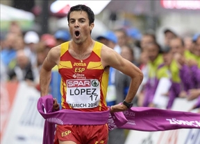 La marcha española, como tantas veces, no viste de oro: Miguel Ángel López, campeón de Europa de 20 km. 