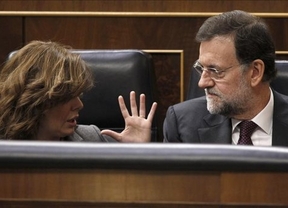 Soraya Saénz y Mariano Rajoy en el Congreso