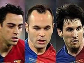 Iniesta, Xavi y Messi, van por el Balón de Oro este lunes