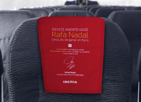 Iberia homenajea a Nadal: personaliza los asientos utilizados por el deportista para que te fotografíes en él