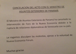 La crisis venezolana llega a España: El ministro de exteriores de Panamá cancela el desayuno informativo por la ruptura de relaciones con Maduro