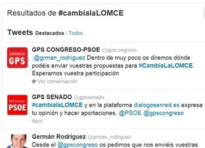 El PSOE inicia la campaña #cambialaLOMCE en las redes sociales