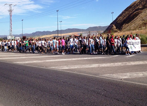 Manifestación en defensa de los empleos de Solaria, en Puertollano