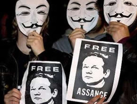 Manifestantes piden en España libertad para Assange